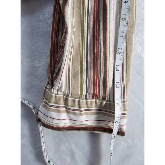 She's Cool 3/4 Roll Tab Sleeve Button Down Shirt Brown multicolor-SZ 2X - Picture 8 of 8